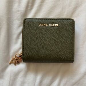 Anne Klein Dark Green Wallet with Gold Accents